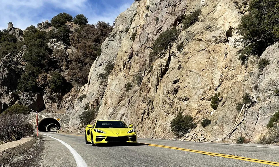 Chevrolet Corvette C8 on a mountain road