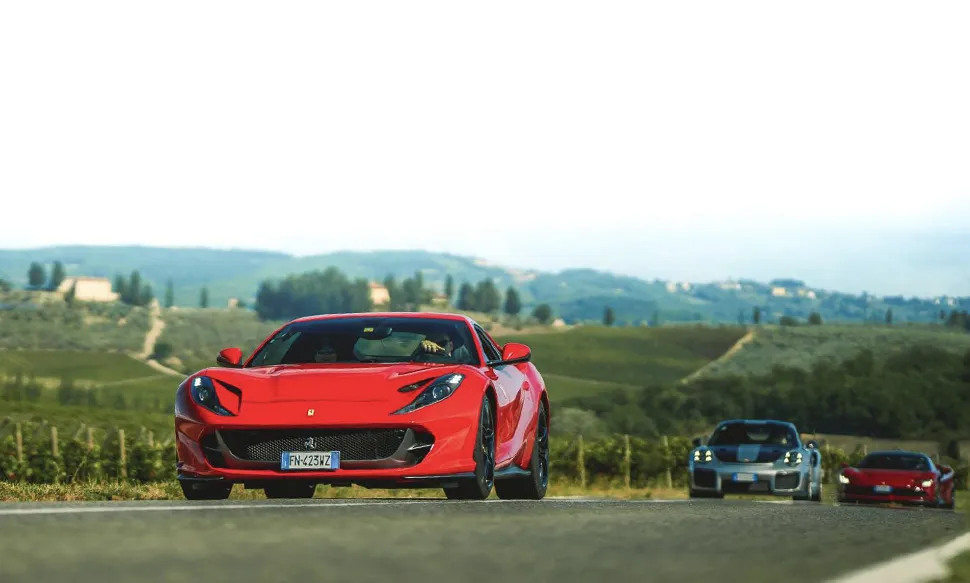 Ferrari 812 Superfast on the Taste of Tuscany Tour