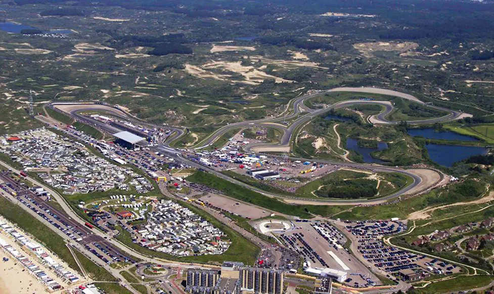 An aerial view of Circuit Zandvoort in Holland