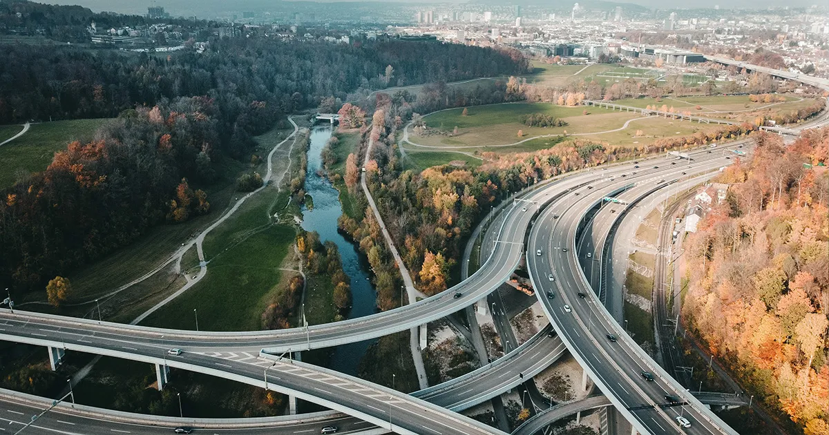 cars driving on the autobahn in Germany