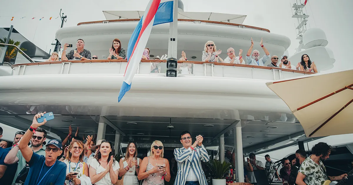 Ultimate Driving Tours guests enjoying the Monaco Grand Prix aboard the superyacht