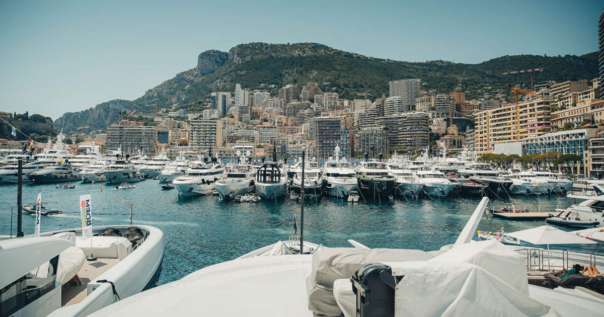 Superyachts berthed in Monte Carlo for the F1