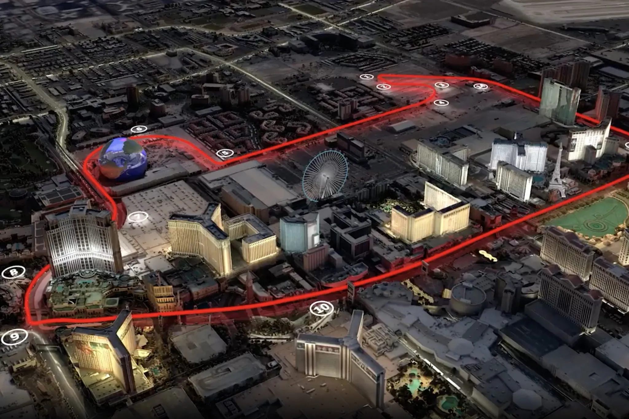 See the tentative circuit design for the F1 Las Vegas Grand Prix in 2023