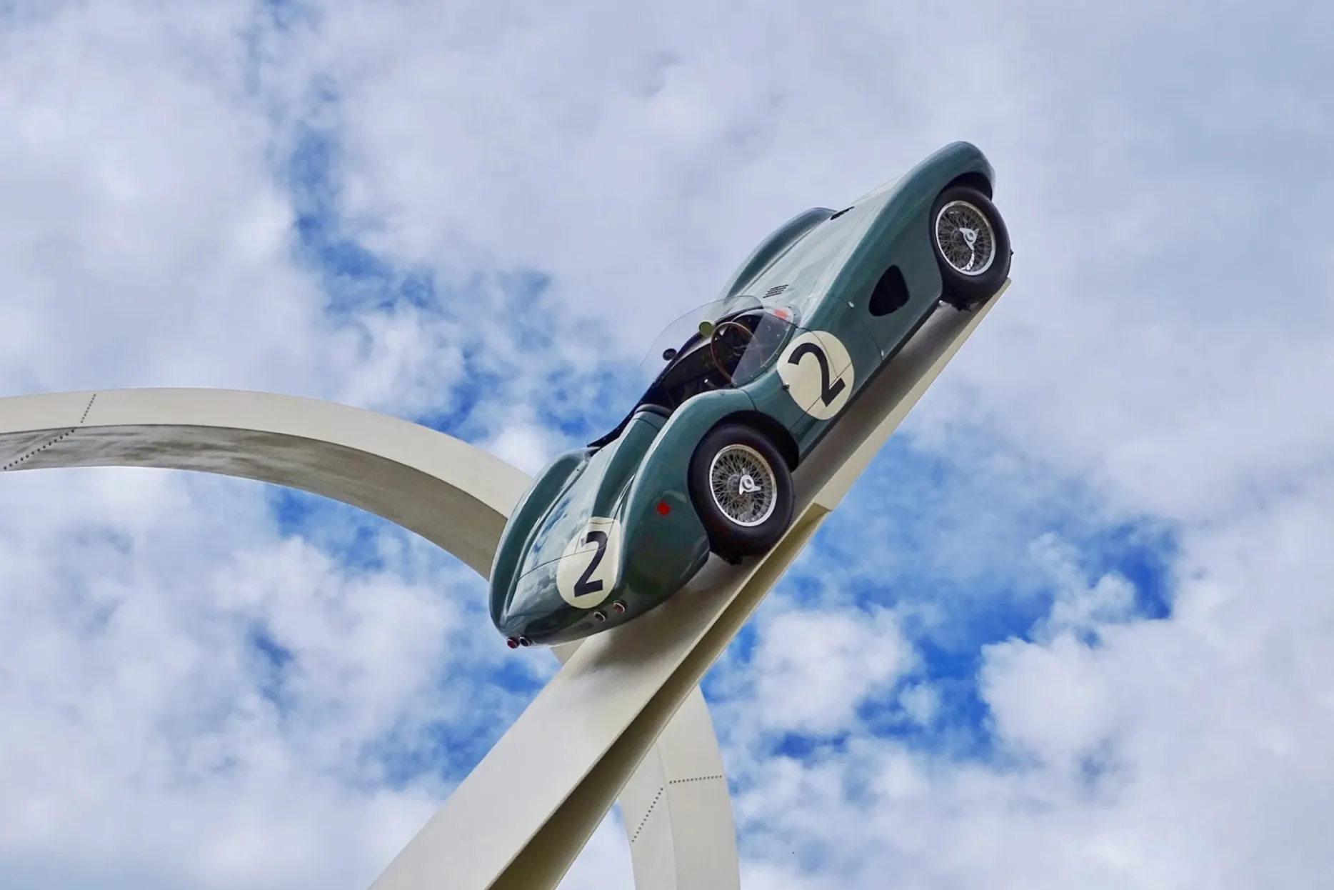 One of the cars mounted in front of Goodwood House at the Goodwood Festival of Speed