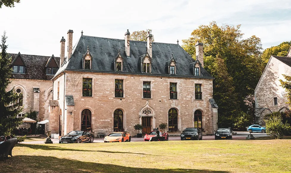 An exterior shot of the Abbaye de Collonges in France