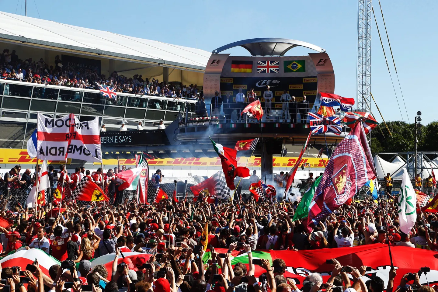 See the podium and race winner from the comfort of Paddock Club hospitality at Monza F1