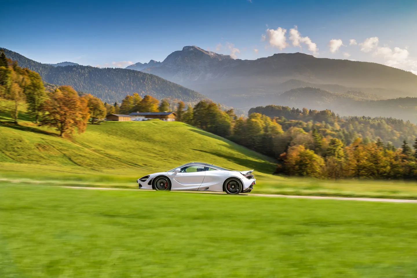 McLaren driving through Champagne on luxury tour of France