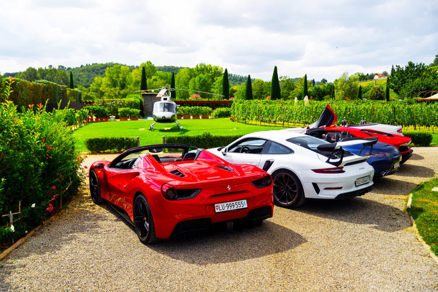 ferrari lamborghini and more supercars at tenuta torciano vineyard in tuscany